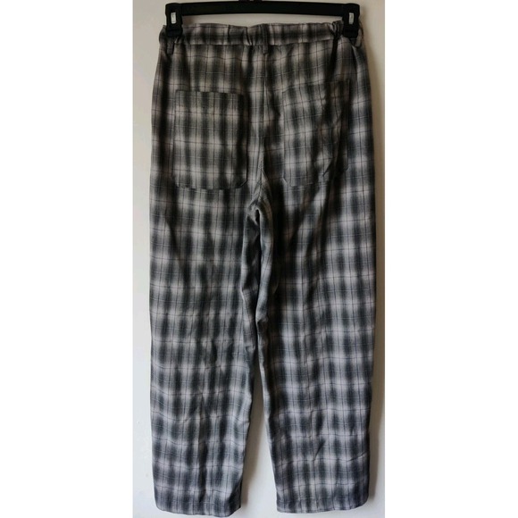 Urban Outfitters Women High Rise Wide Leg Plaid Pleated Trouser Pants Medium - Picture 2 of 4
